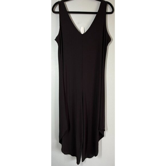 Annalee + Hope Womens Jersey Romper Jumpsuit Large Black Sleeveless Effortless - Picture 1 of 8